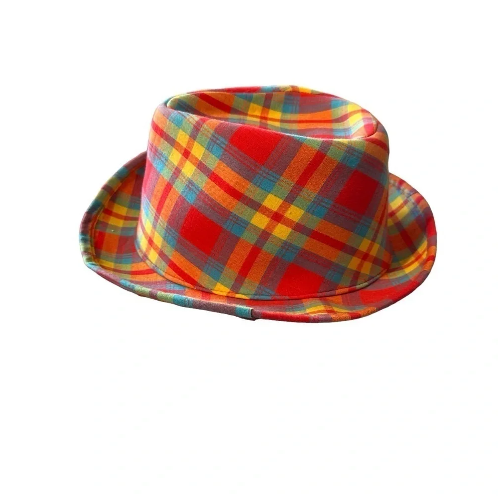 Elope Orange plaid Fedora toddler hat